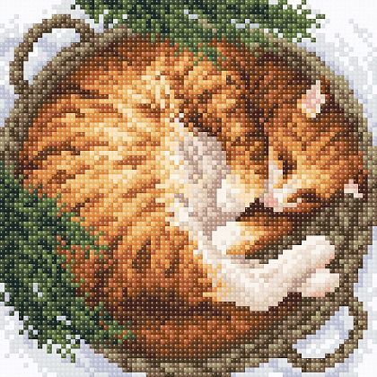 Зима в лукошке.Стразы
