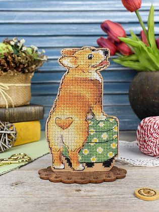 Корги и пуфик