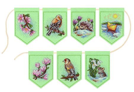 Весенняя гирлянда (7 флажков)