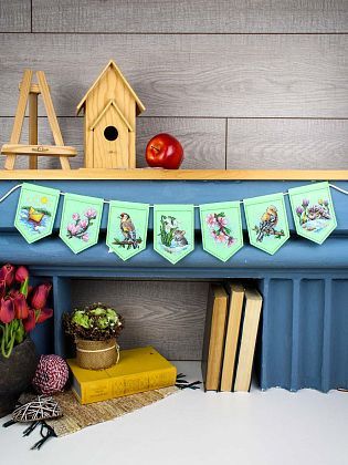 Весенняя гирлянда (7 флажков)